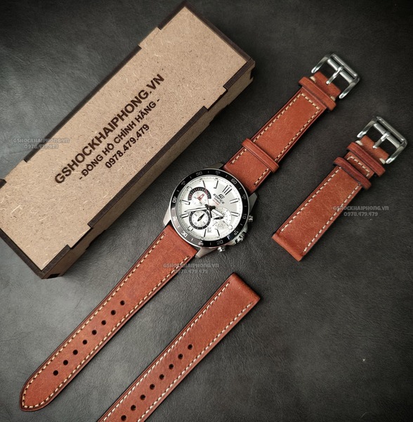 Da Ý nhập khẩu PUEPLO màu Retro - SIZE 20MM/ 22MM-Màu nâu