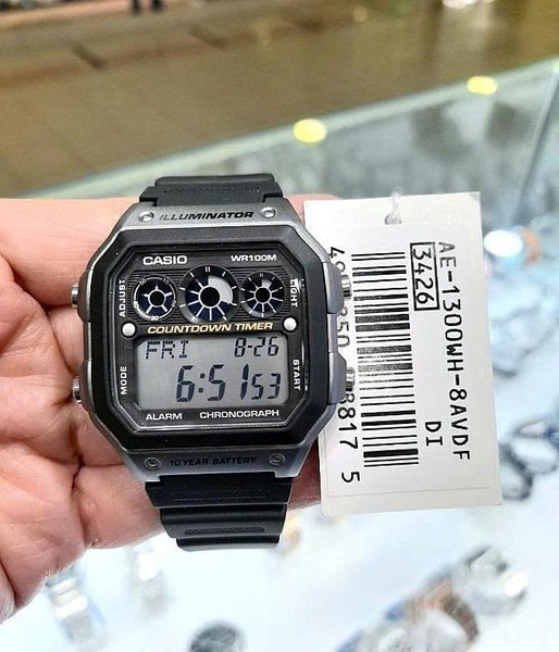 Đồng hồ Nam Chính hãng CASIO AE-1300WH-8A-Pin 10 năm