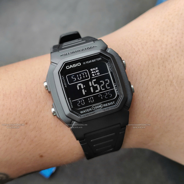 Đồng hồ Nam Chính hãng CASIO W-800H-1B - Pin 10 năm