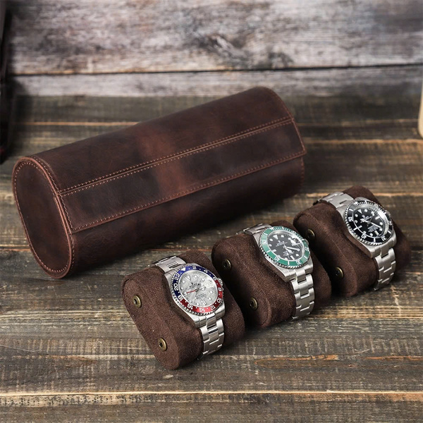Bộ Ba Hộp Đựng Đồng Hồ Sang Trọng - Da xịn Crazy Horse cao cấp