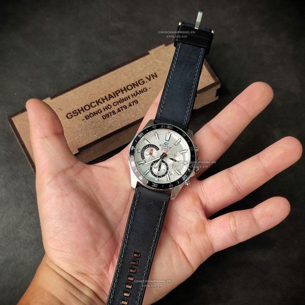 Dây da bọc cao su - Size 20/22/24mm - Màu Xanh Dương