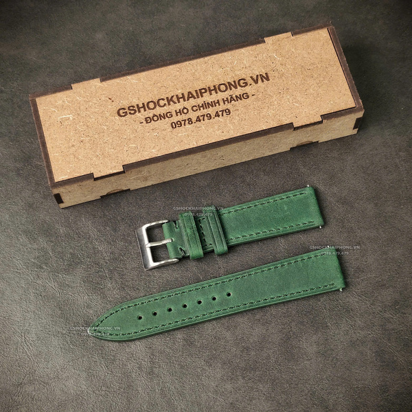 Dây Crazy Horse - Màu Xanh Lá - Size 18mm/ 20mm/ 22mm