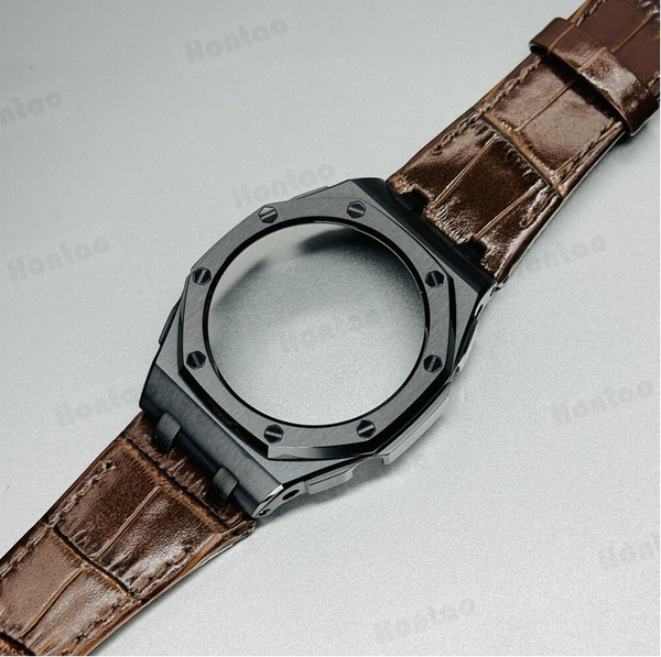 Bộ vỏ thép Đen - Dây da ( Thế hệ 5 cao cấp ) ( Kích vào sản phẩm chọn màu dây )