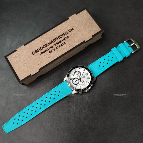 Dây cao su Flo cao cấp - Có vân và lỗ thoáng khí - size 20mm/ 22mm-Màu Xanh ngọc