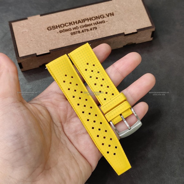 Dây cao su Flo cao cấp - Có vân và lỗ thoáng khí - size 20mm/ 22mm-( Kích vào sản phẩm chọn màu dây )