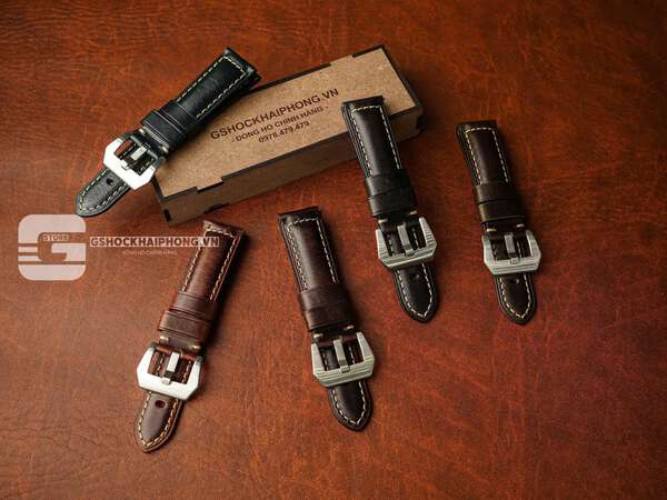 Da bò Ý cổ điển sáp dầu - size 20mm/ 22mm/ 24mm/ 26mm