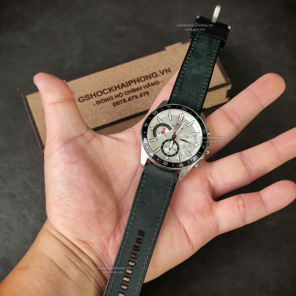 Dây da bọc cao su - Size 20/22/24mm - Màu Xanh Lá