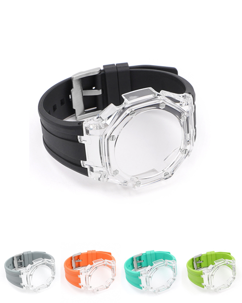 Bộ vỏ GA-2100AP Mặt Clear, Dây Cao Su Flo ( Kích vào sp chọn màu dây )