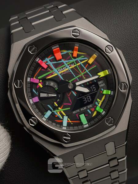 G-SHOCK GA-2100AP - GUN METAL LAERS X ZEBRA HYPER COLOR