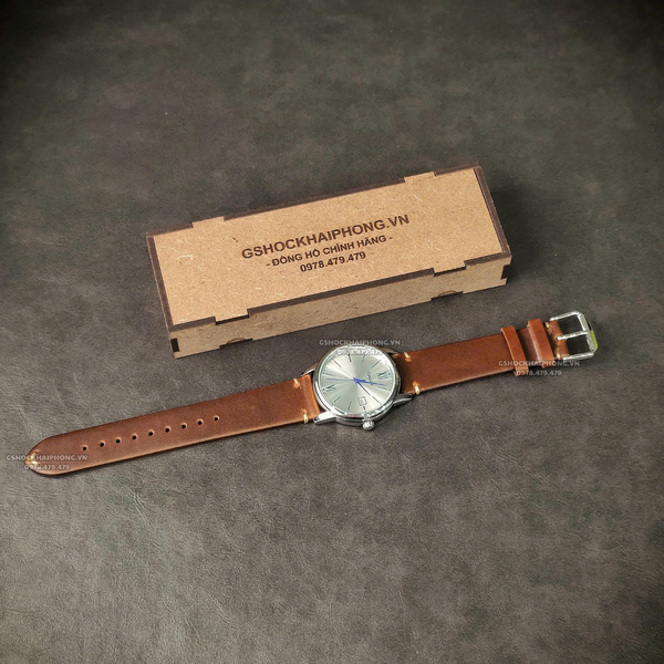 Dây da bò sáp dầu retro - Màu Nâu - Size 20/22/24mm