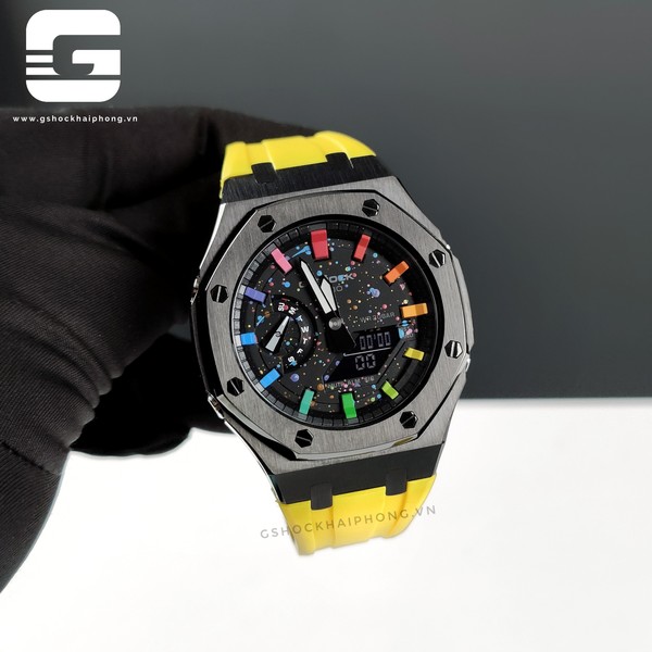 G-SHOCK GA-2100AP - Rainbow Glaxy & Yeallow Strap
