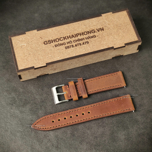 Dây Crazy Horse - Màu Nâu - Size 18mm/ 20mm/ 22mm