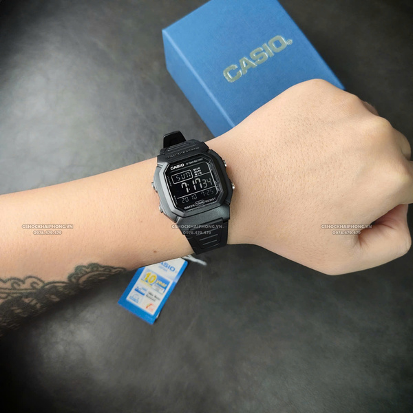 Đồng hồ Nam Chính hãng CASIO W-800H-1B - Pin 10 năm