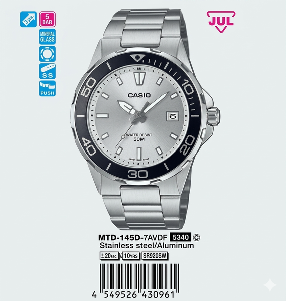 CASIO MTD-145D-7A - QUÀ TẶNG TRỊ GIÁ 600K 