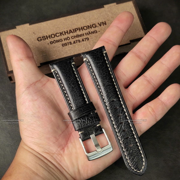 Dây da Bò loại 1  - Màu Đen - Size 20/22/24mm