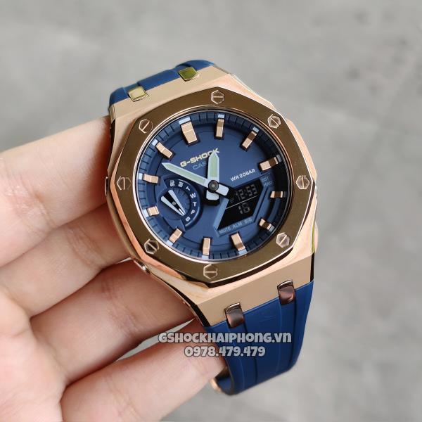G-SHOCK GA-2100AP - LAYERS ROSE GOLD BLUE METALIC