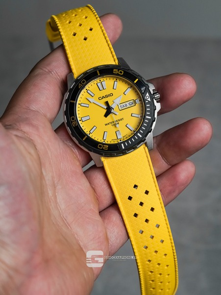 Casio  MTD-125D-9A  ( Lên dây cao su Flo Cao Cấp )