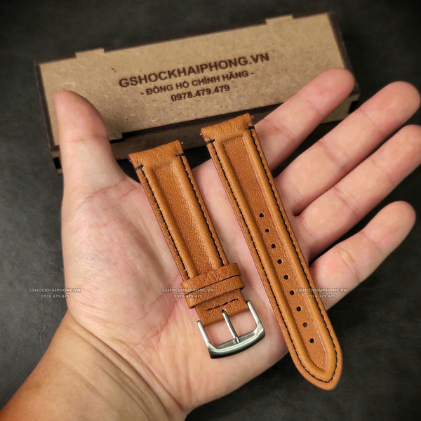 Dây da Bò Gân - Màu Nâu - Size 20/22mm