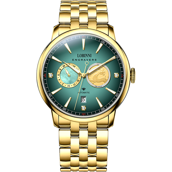 Đồng hồ nam chính hãng LOBINNI L19015-7 Mạ vàng 24k
