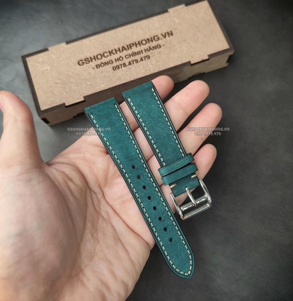 Da Ý nhập khẩu PUEPLO màu Retro - SIZE 20MM/ 22MM-Màu Xanh cổ vịt