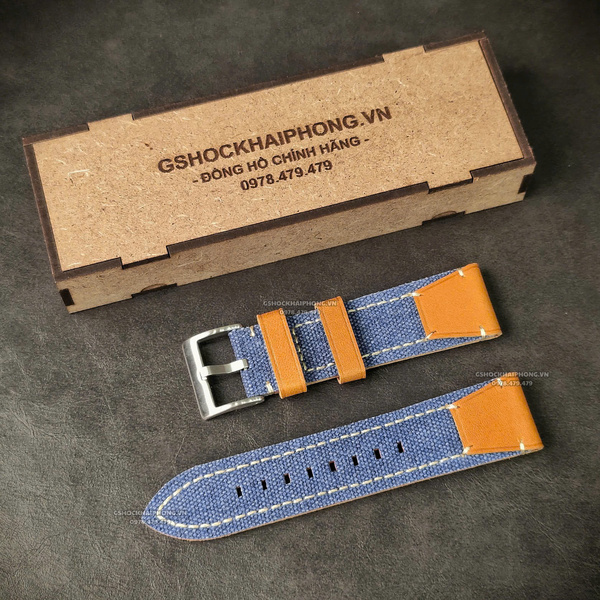 Dây da LEVIS - Màu Xanh Navy - Size 20/22/24mm