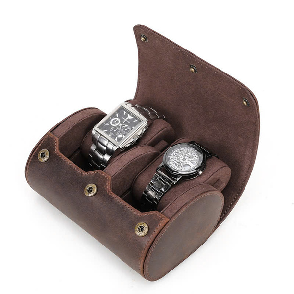 Hộp đựng đồng hồ đôi  - Da xịn Crazy Horse  cao cấp