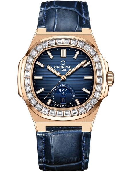 Đồng Hồ Nam Carnival Nautilus G8110.302.432 Mặt Xanh Dây Da