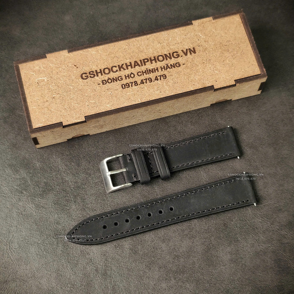 Dây Crazy Horse - Màu Đen - Size 18mm/ 20mm/ 22mm